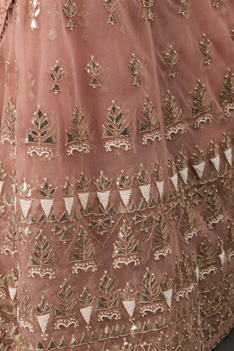 Peach Embellished Lehenga Sareeuntitled (4 of 14)